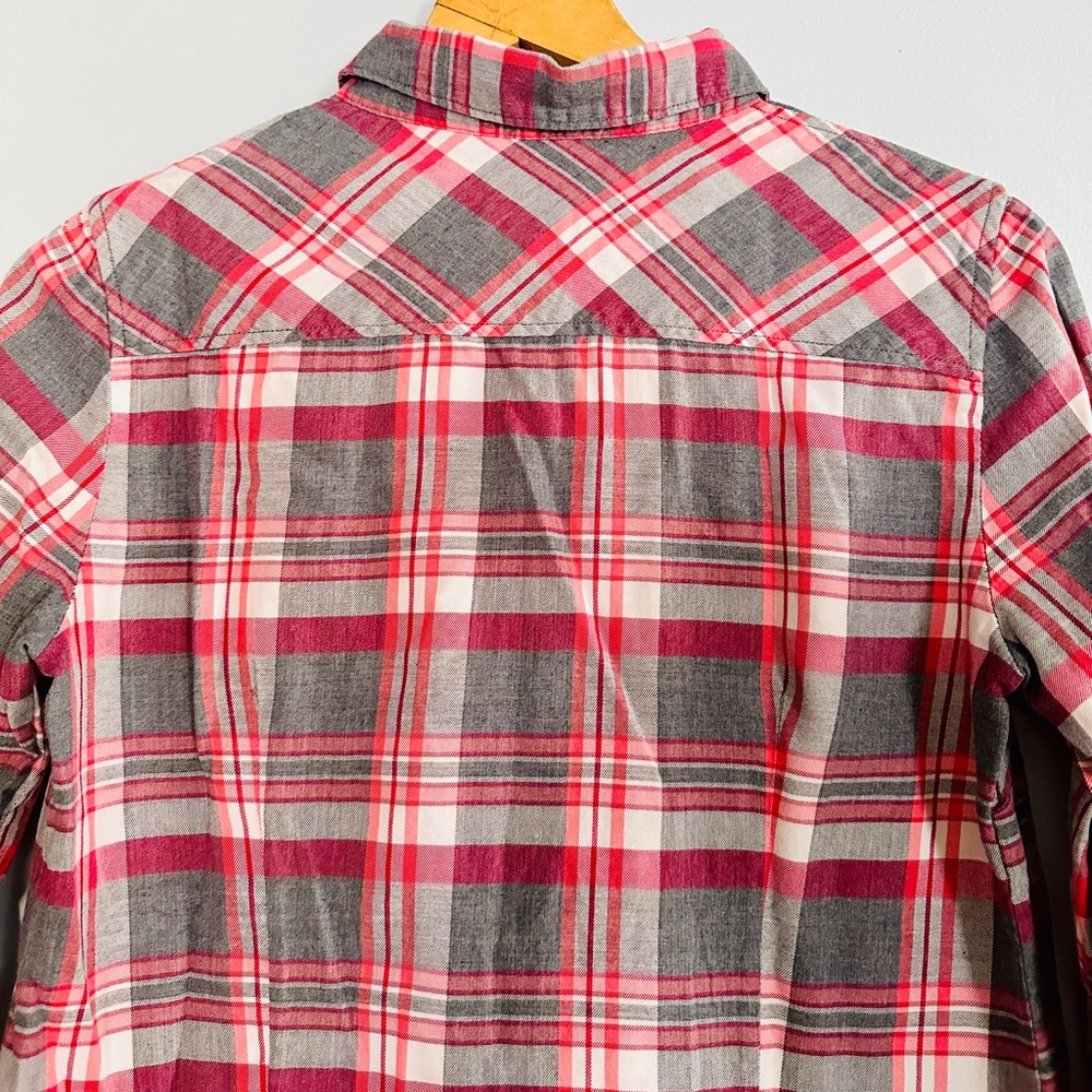 J. Crew Grey And Raspberry Red And Grey Flannel S… - image 5
